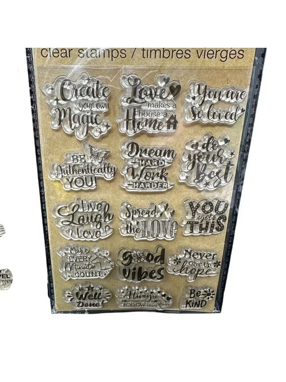 Crafters Square Clear Stamps Set Of 2 With Travel Inspirational Themes